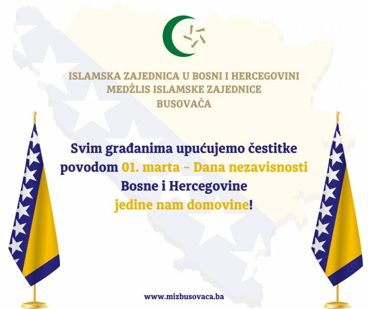 Čestitka povodom Dana nezavisnosti Bosne i Hercegovine