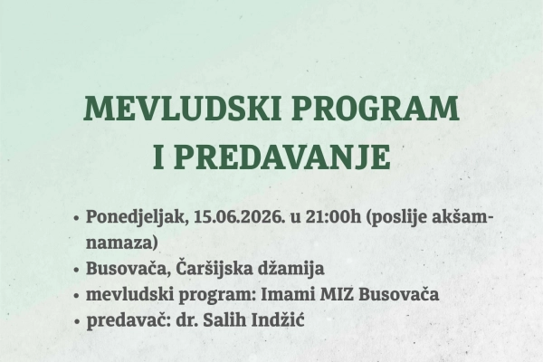 Mevludski program i predavanje